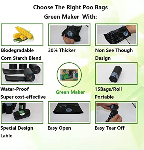 Extra Strong 360 Biodegradable Dog Poop Bags, Green