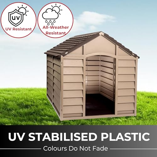 Alexander Plastic Dog Kennel - Indoor/Outdoor Shelter - Durable