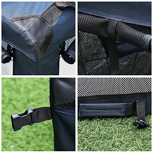 PawHut Foldable Pet Carrier for Small Dogs - Dark Blue