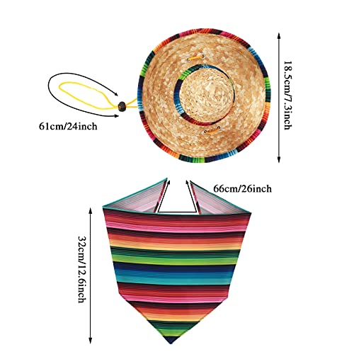 Cinco De Mayo Dog Costume Set - Serape, Sombrero & Bandana