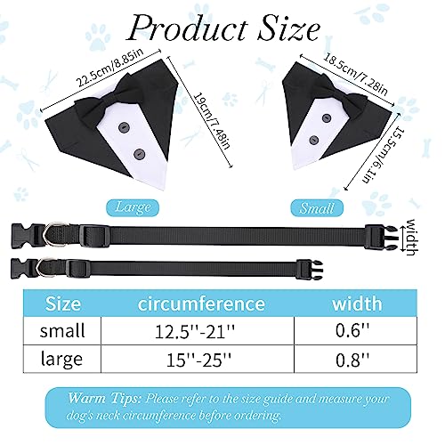 Adjustable Dog Tuxedo Bandana Collar with Bow Tie