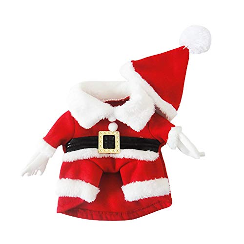 Christmas Pet Costume with Santa Claus Hat - Red, Large
