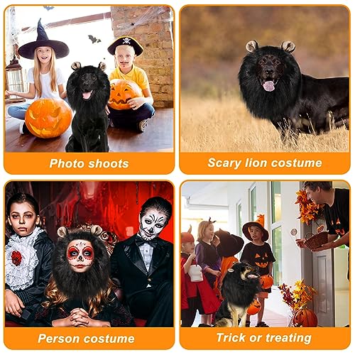 Adjustable Black Lion Mane Dog Costume - Halloween