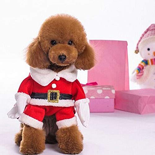 Christmas Pet Costume with Santa Claus Hat - Red, Large