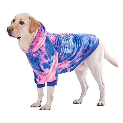 Tie-Dyed Fleece Dog Hoodie for Medium to Large Dogs