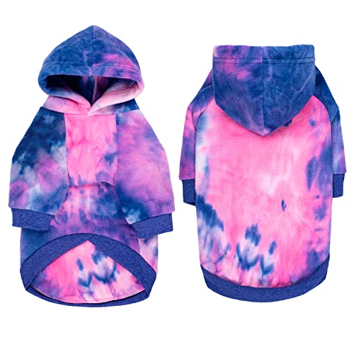 Tie-Dyed Fleece Dog Hoodie for Medium to Large Dogs