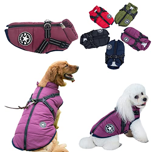 Purple Reflective Dog Coat with Fleece Lining