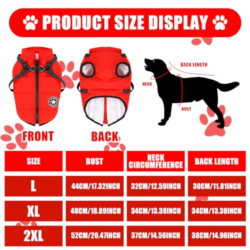 Waterproof Winter Dog Coat with Harness