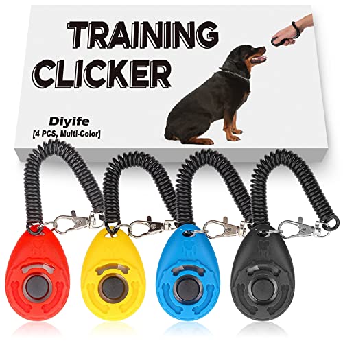 Diyife Dog Clicker: 4 PCS Multi-Color Training Kit