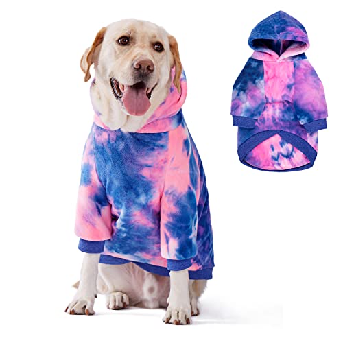 Tie-Dyed Fleece Dog Hoodie for Medium to Large Dogs