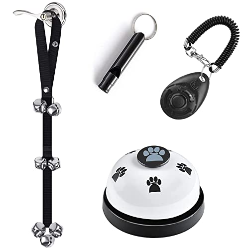 Dog Bell Set with Training Clicker & Whistle