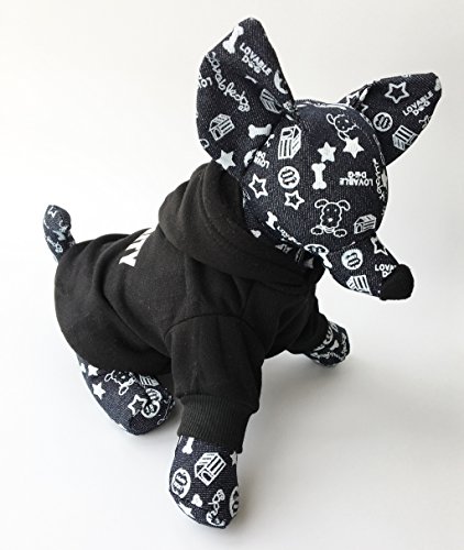 Cozy Black Dog Hoodie - Soft Cotton Fleece