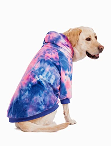 Tie-Dyed Fleece Dog Hoodie for Medium to Large Dogs