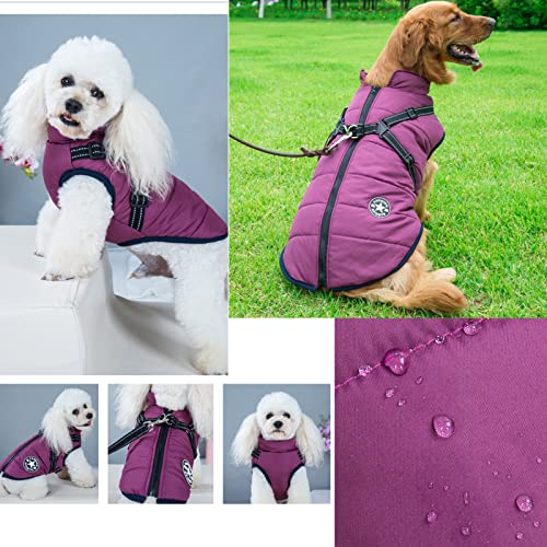 Waterproof Dog Puffer Jacket for Large Dogs (Green)