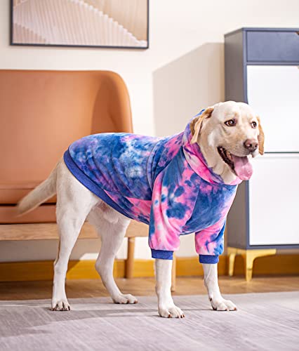 Tie-Dyed Fleece Dog Hoodie for Medium to Large Dogs