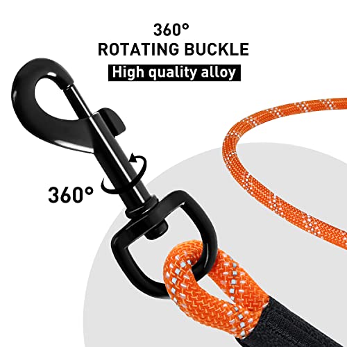 Reflective Long Dog Rope Leash, 20m, Orange - Classic Dogs Leash