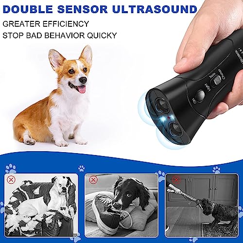 Handheld Ultrasonic Device for Dogs, 3-in-1 Bark Control