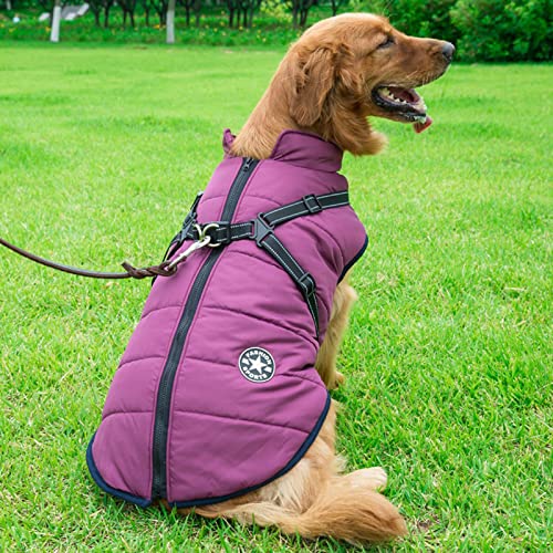 Waterproof Dog Puffer Jacket for Large Dogs (Green)