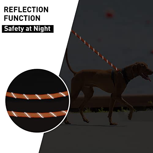 Reflective Long Dog Rope Leash, 20m, Orange - Classic Dogs Leash