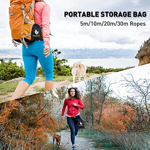 Reflective Long Dog Rope Leash, 20m, Orange - Classic Dogs Leash