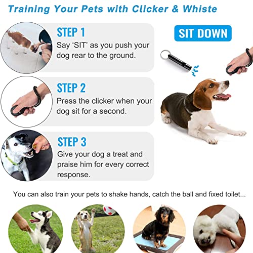 Dog Bell Set with Training Clicker & Whistle