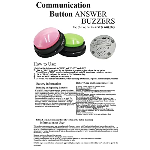 4Pack Recordable Dog Communication Buttons with Stickers