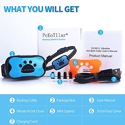Rechargeable Anti Barking Collar for Dogs - Blue