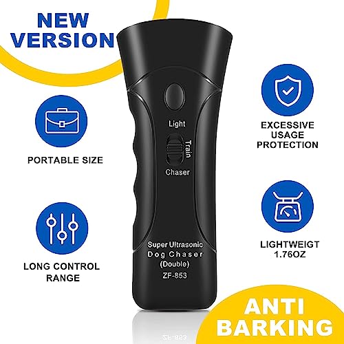 Handheld Ultrasonic Device for Dogs, 3-in-1 Bark Control