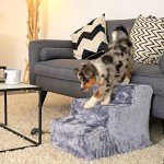 Plush Covered Dog Stairs - Gentle on Joints