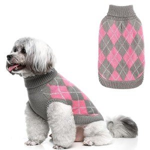 Diamond Plaid Knit Dog Sweater for All Sizes