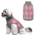 Diamond Plaid Knit Dog Sweater for All Sizes