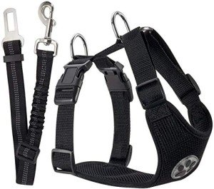 Adjustable Dog Car Harness with Safety Seatbelt