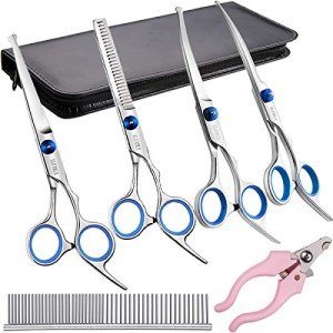 Elfirly Stainless Steel Dog Grooming Scissors Kit