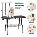 Adjustable Dog Grooming Arm with Clamp and Holders