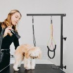 Adjustable Dog Grooming Arm with Clamp and Holders