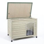 Sage Grey Medium Dog Kennel with Roof Lift