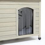 Sage Grey Medium Dog Kennel with Roof Lift