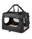 Foldable Dog Transport Box for Travel, Black