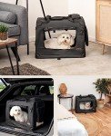 Foldable Dog Transport Box for Travel, Black
