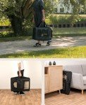 Foldable Dog Transport Box for Travel, Black