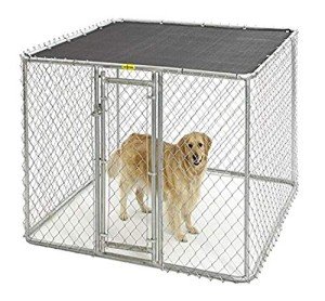 MidWest Chain Link Portable Dog Kennel with Sunscreen