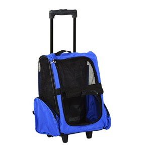 PawHut Pet Travel Backpack Carrier with Wheels