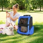 PawHut Pet Travel Backpack Carrier with Wheels
