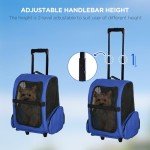 PawHut Pet Travel Backpack Carrier with Wheels