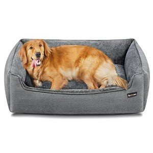 Large Linen-Look Dog Sofa Bed with Removable Cover