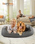 Large Linen-Look Dog Sofa Bed with Removable Cover