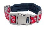 Red and Grey Padded Dog Collar for Medium Dogs