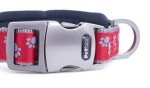 Red and Grey Padded Dog Collar for Medium Dogs
