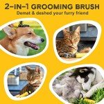 Double-Sided Deshedding Brush for Dogs & Cats