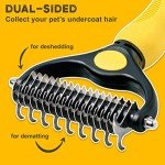 Double-Sided Deshedding Brush for Dogs & Cats